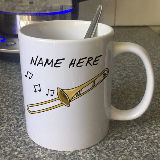 Trombone Personalised Mug - Custom Trombone Mug - Gift For Trombonist - Brass Musician Mug