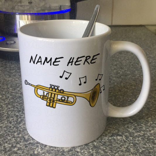 Trumpet Personalised Mug - Trumpeter Custom Gift - Brass Teacher Gift