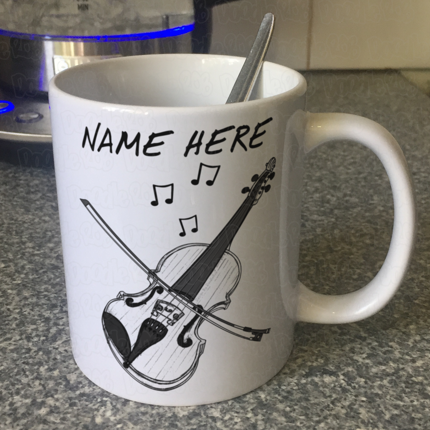 Violin Personalised Mug (Outline) - Violinist Custom Gift - String Musician Mug