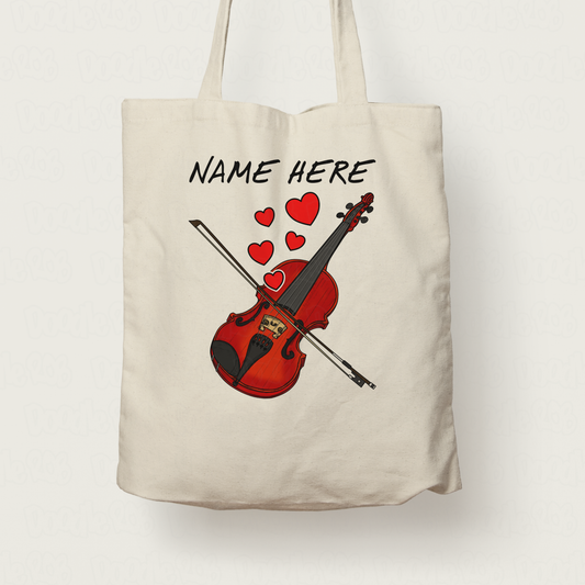 Violin Personalised Tote Bag - Custom Gift For Violinist - Musician Anniversary Gift